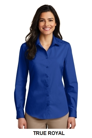 Port Authority® Ladies Long Sleeve Carefree Poplin Shirt.  PORT A.  LW100